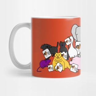 Cute Animals with Thanksgiving  Turkey Greetings Mug